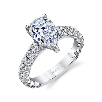 Mars Pear Engagement Ring 14K White Gold 27149PS