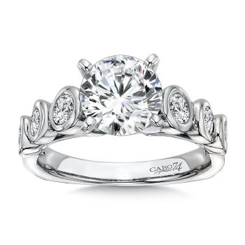 Caro74 Engagement Ring 14K White Gold / Platinum CR170W