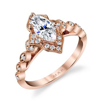 Mars Marquise Engagement Ring 14K Rose Gold 27098