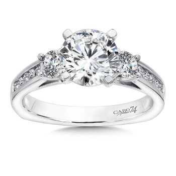 Caro74 Engagement Ring 14K White Gold / Platinum CR70W