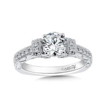 Caro74 Engagement Ring 14K White Gold / Platinum CR394W