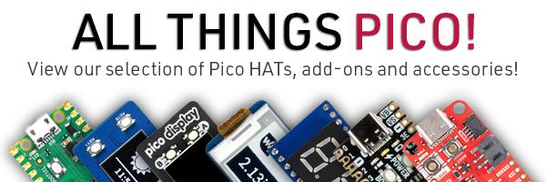 All things Raspberry Pi Pico - View our selection of Pico HATs, add-ons and accessories
